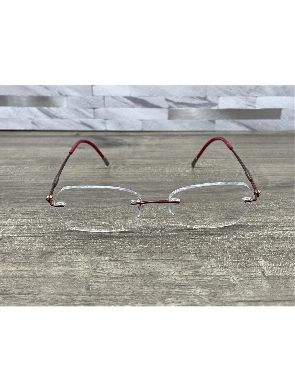 SILHOUETTE 5521 FC 3040 Red Women’s Rimless Titan Eyeglasses 53[]17-140 Frames